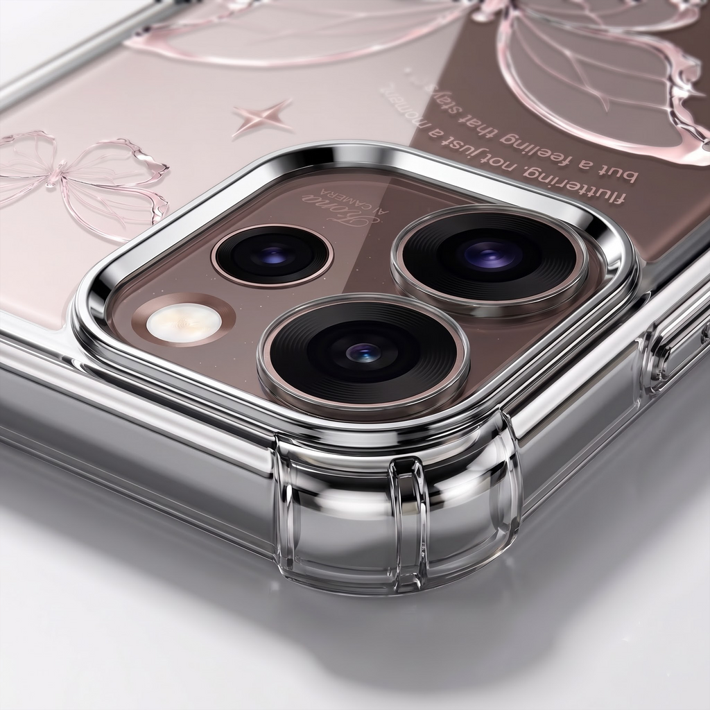 Oppo Reno 15 Pro Mini 5G Transparent Butterfly Anti-Yellow Airbag Cover