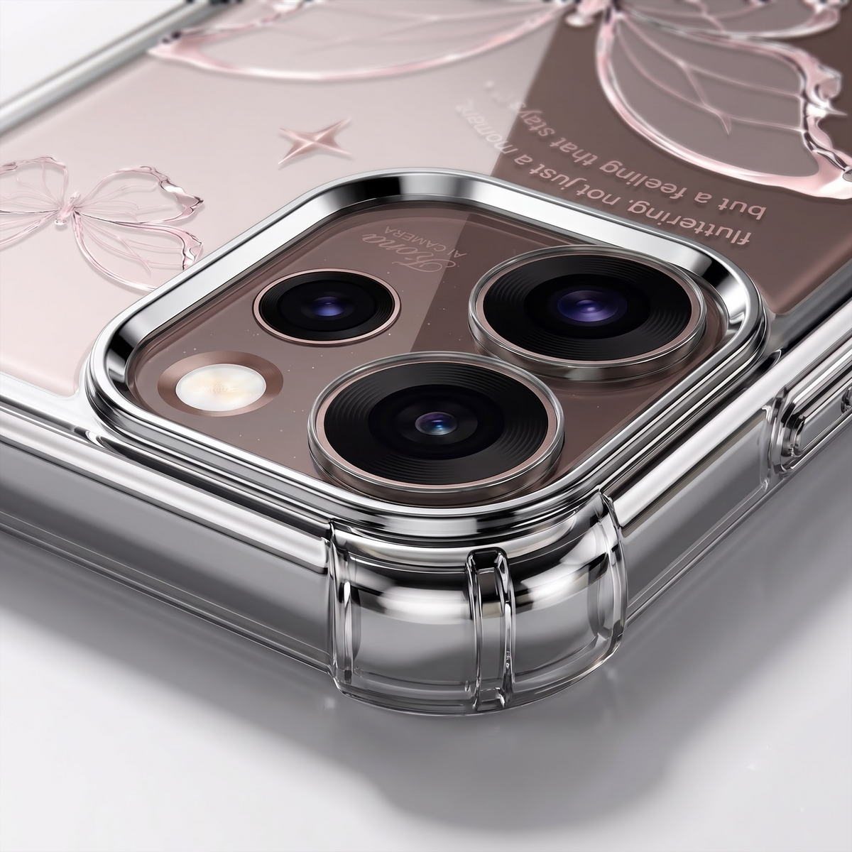 Oppo Reno 15 Pro Mini 5G Transparent Butterfly Anti-Yellow Airbag Cover