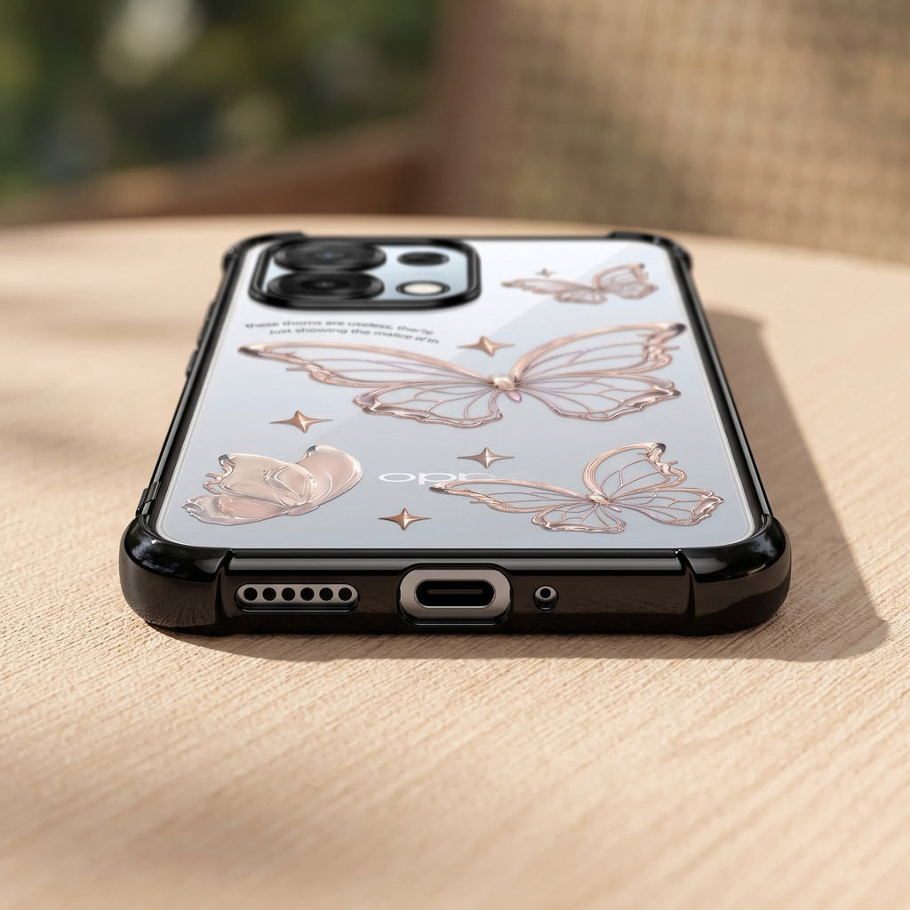Oppo F31 5G Transparent Butterfly Anti-Yellow Airbag Cover