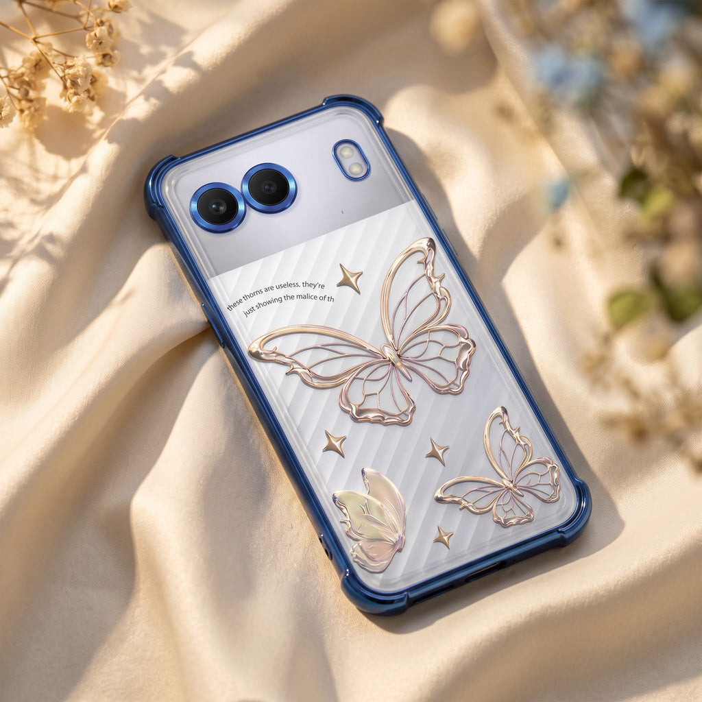 Oneplus Nord 4 5G Transparent Butterfly Anti-Yellow Airbag Cover