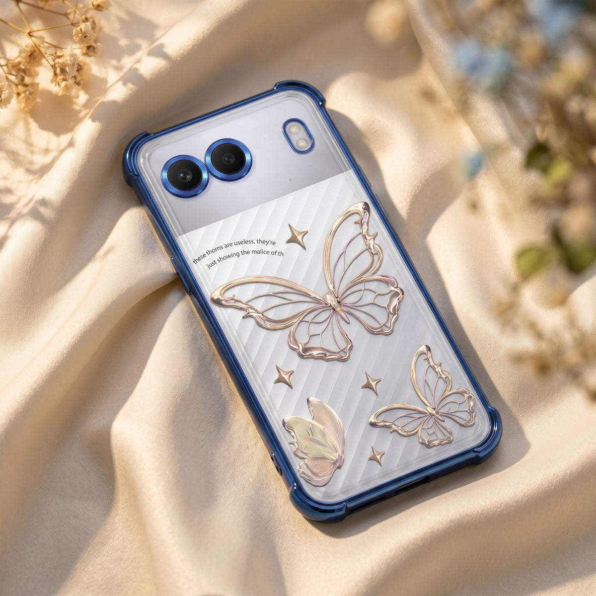 Oneplus Nord 4 5G Transparent Butterfly Anti-Yellow Airbag Cover
