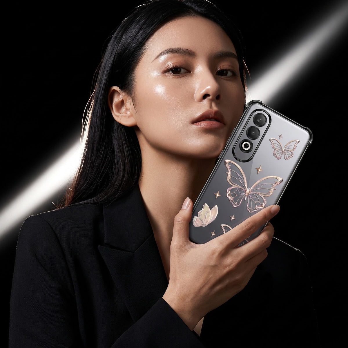 Oneplus Nord CE4 5G Transparent Butterfly Anti-Yellow Airbag Cover