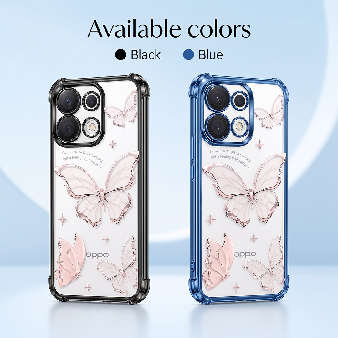 Oppo Reno 16 5G Transparent Butterfly Anti-Yellow Airbag Cover