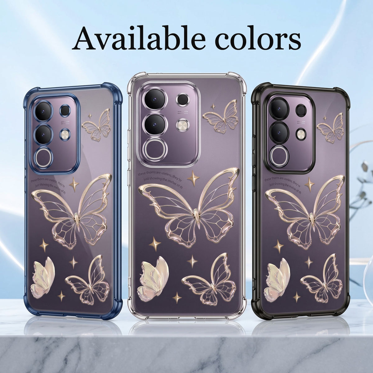 Vivo T4X 5G Transparent Butterfly Anti-Yellow Airbag Cover