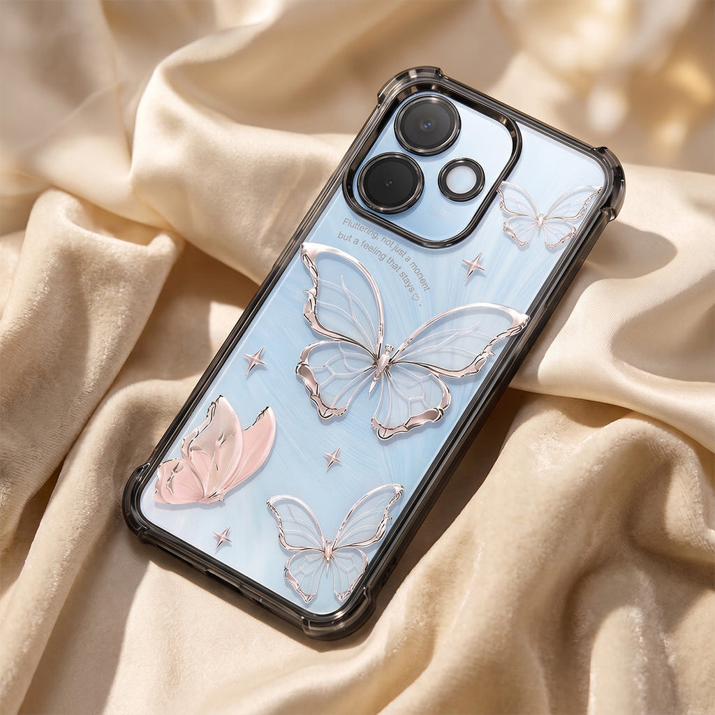 Oppo A5 Pro 5G Transparent Butterfly Anti-Yellow Airbag Cover