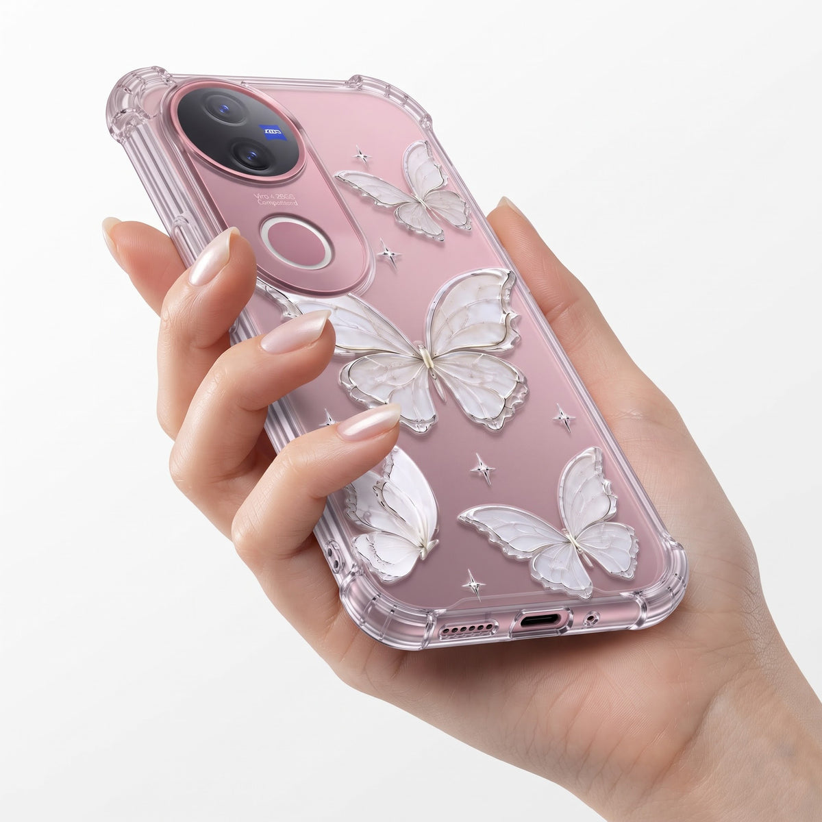 Vivo V50 5G Transparent Butterfly Airbag Cover