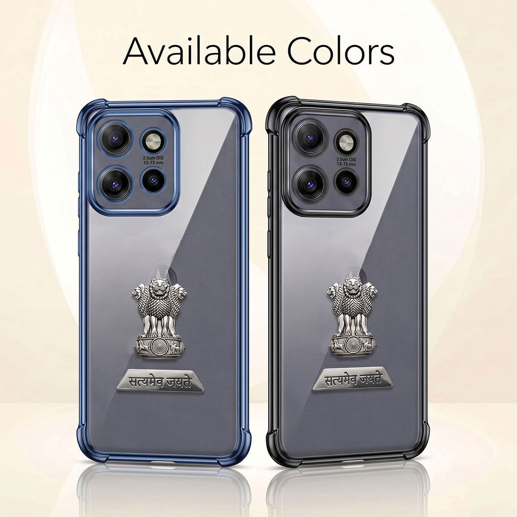 Motorola Edge 50 Neo 5G Satyamev Jayate 2-in-1 Emblem Transparent Shockproof Airbag Case