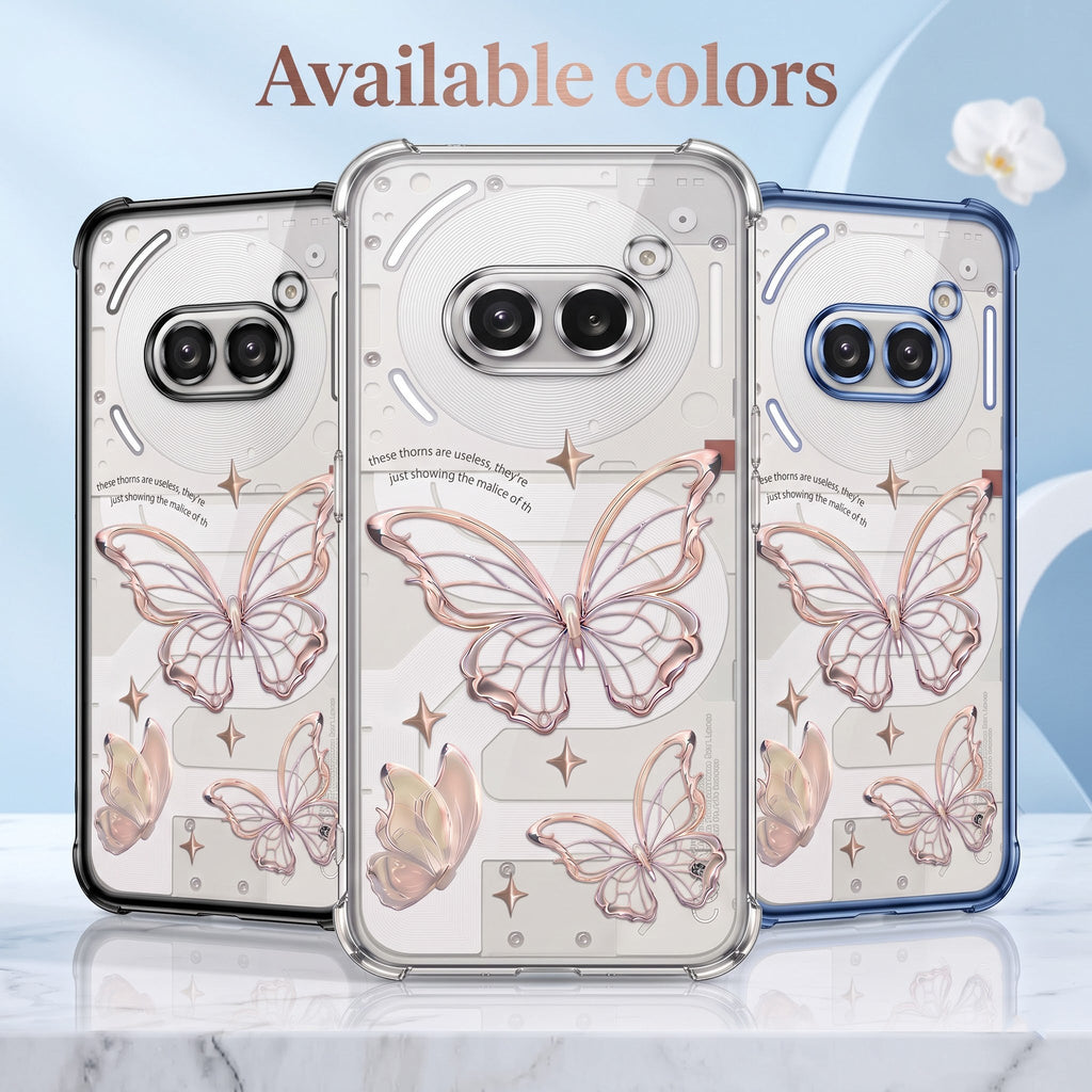 Nothing Phone 2A 5G Transparent Butterfly Anti-Yellow Airbag Cover