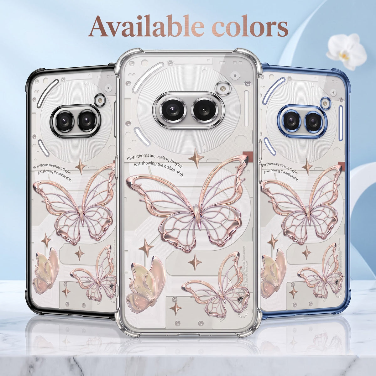 Nothing Phone 2A 5G Transparent Butterfly Anti-Yellow Airbag Cover