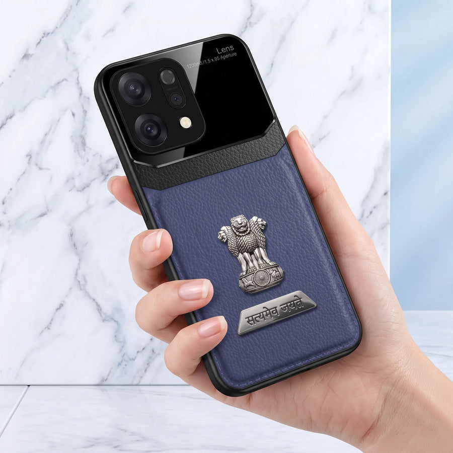 Oppo Reno 14 5G Satyamev Jayate 2-in-1 Emblem Leather Lens Protective Back Case