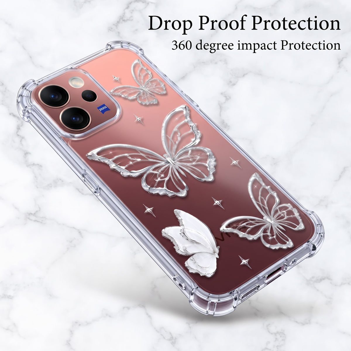 Vivo V70 Elite 5G Transparent Butterfly Airbag Cover