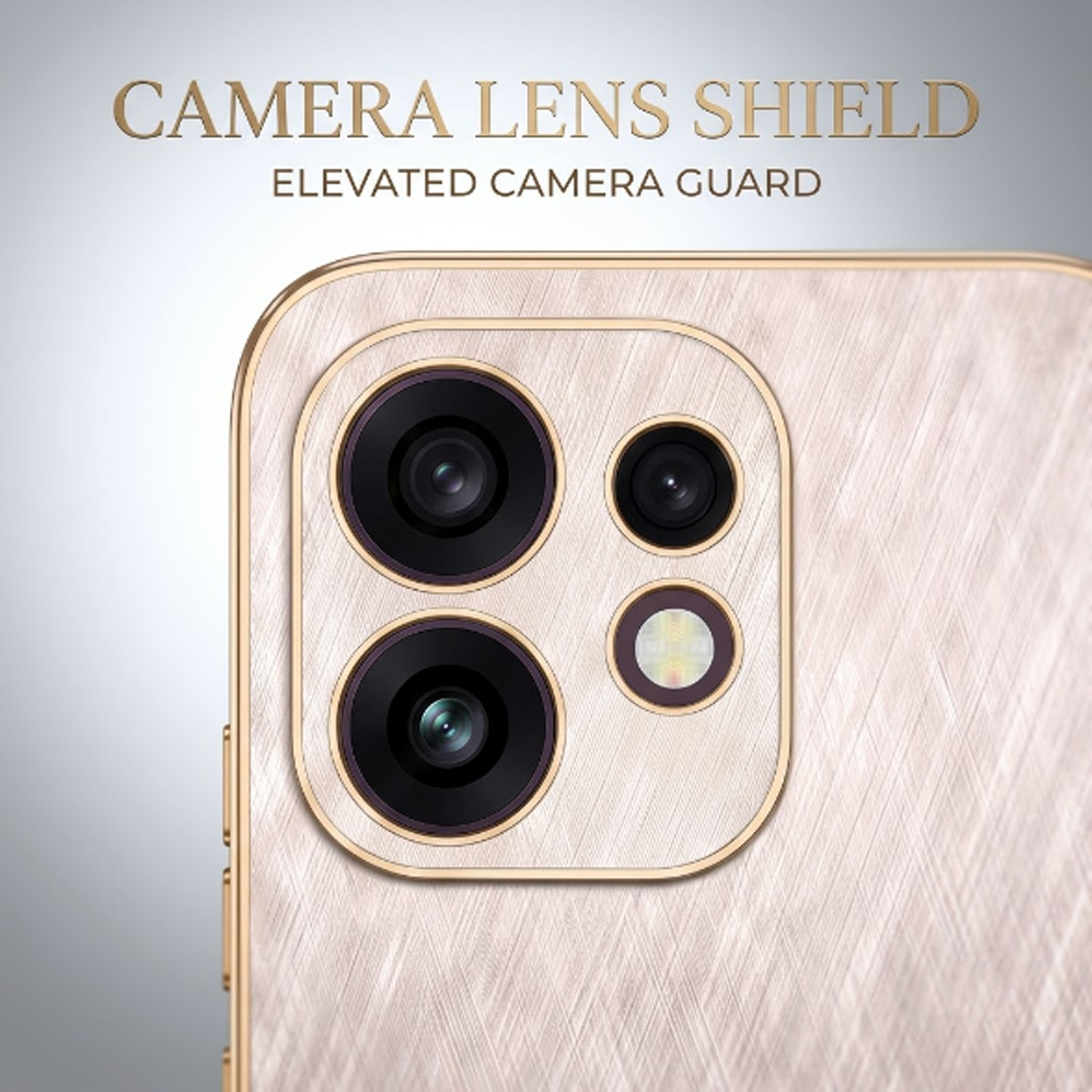 Oppo Reno 16 5G Satyamev Jayate 3D Electroplated Frame Gold Thread Pattern Hard Back Case
