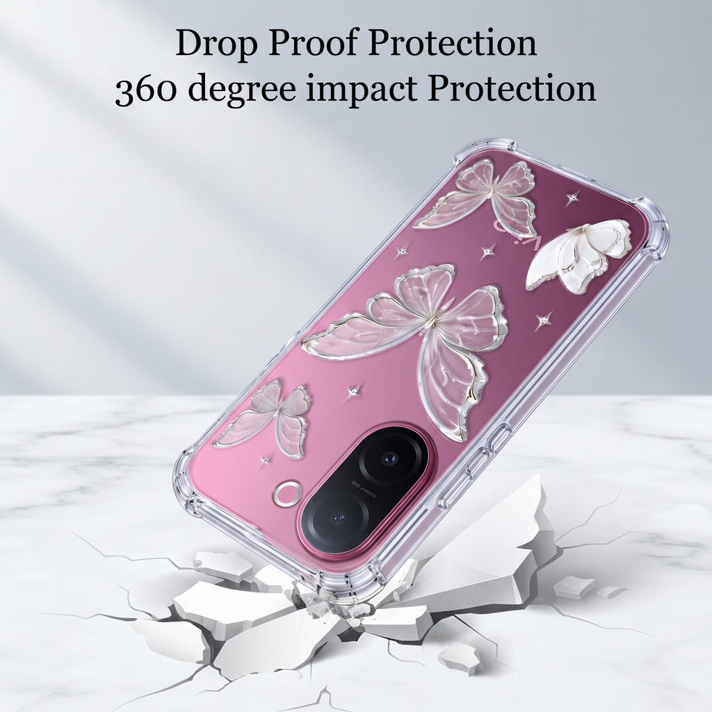 Vivo V60e 5G Transparent Butterfly Airbag Cover