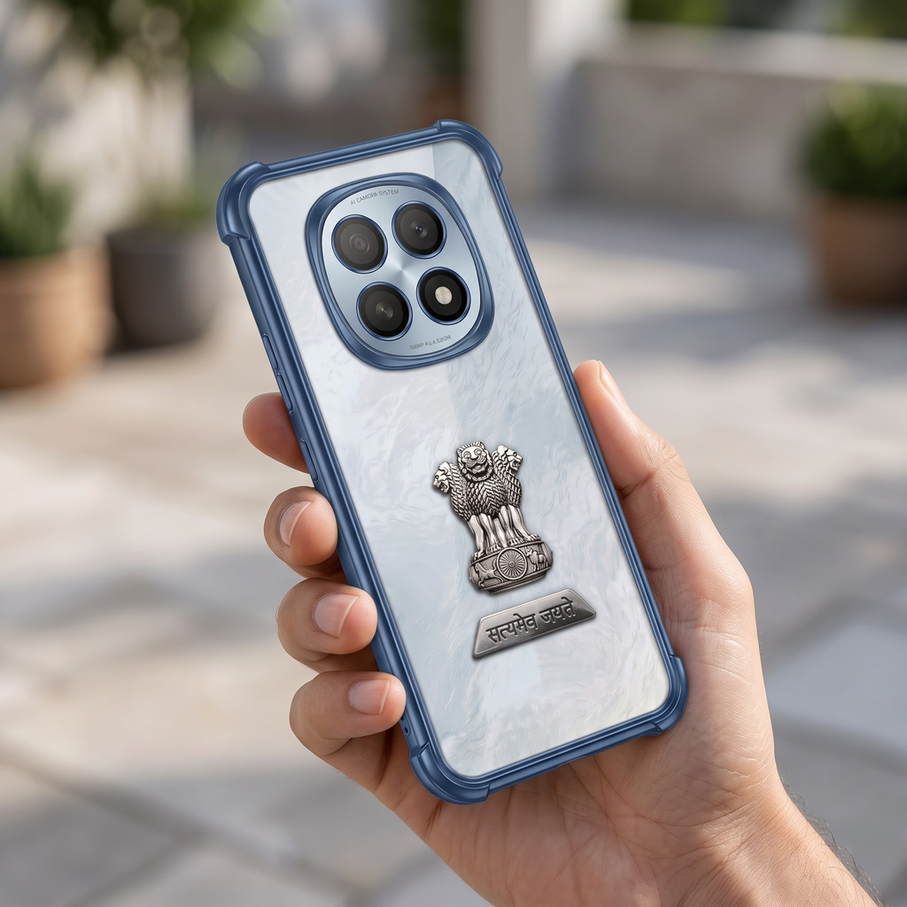 Oppo F29 5G Satyamev Jayate 2-in-1 Emblem Transparent Shockproof Airbag Case