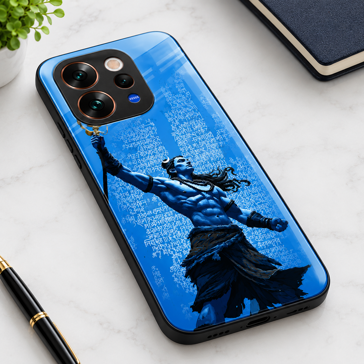 Vivo V70 5G Blue Shiva Mahadev Premium Designer Back Cover for Smartphone | Artistic Religious Protective Phone Case