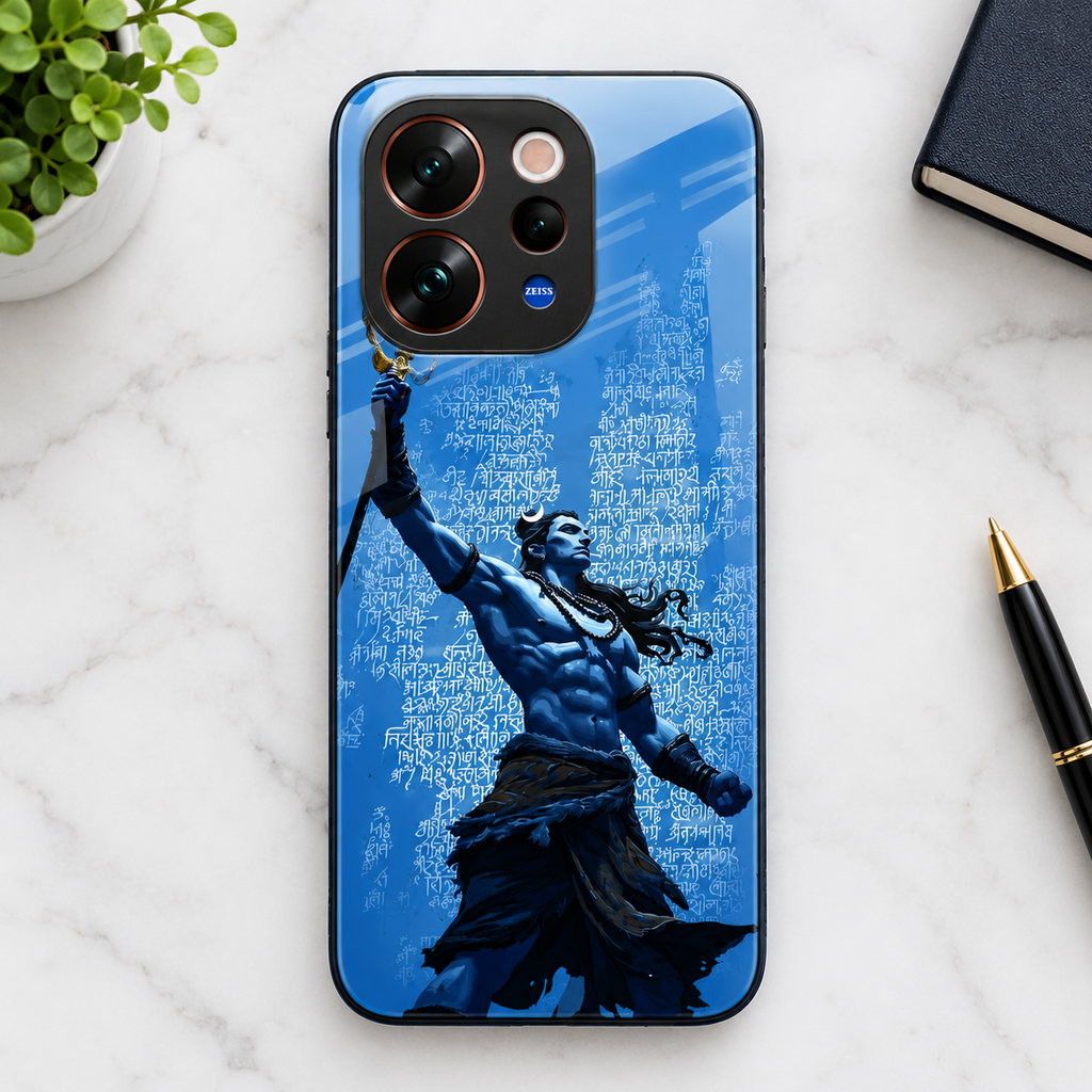Vivo V70 5G Blue Shiva Mahadev Premium Designer Back Cover for Smartphone | Artistic Religious Protective Phone Case