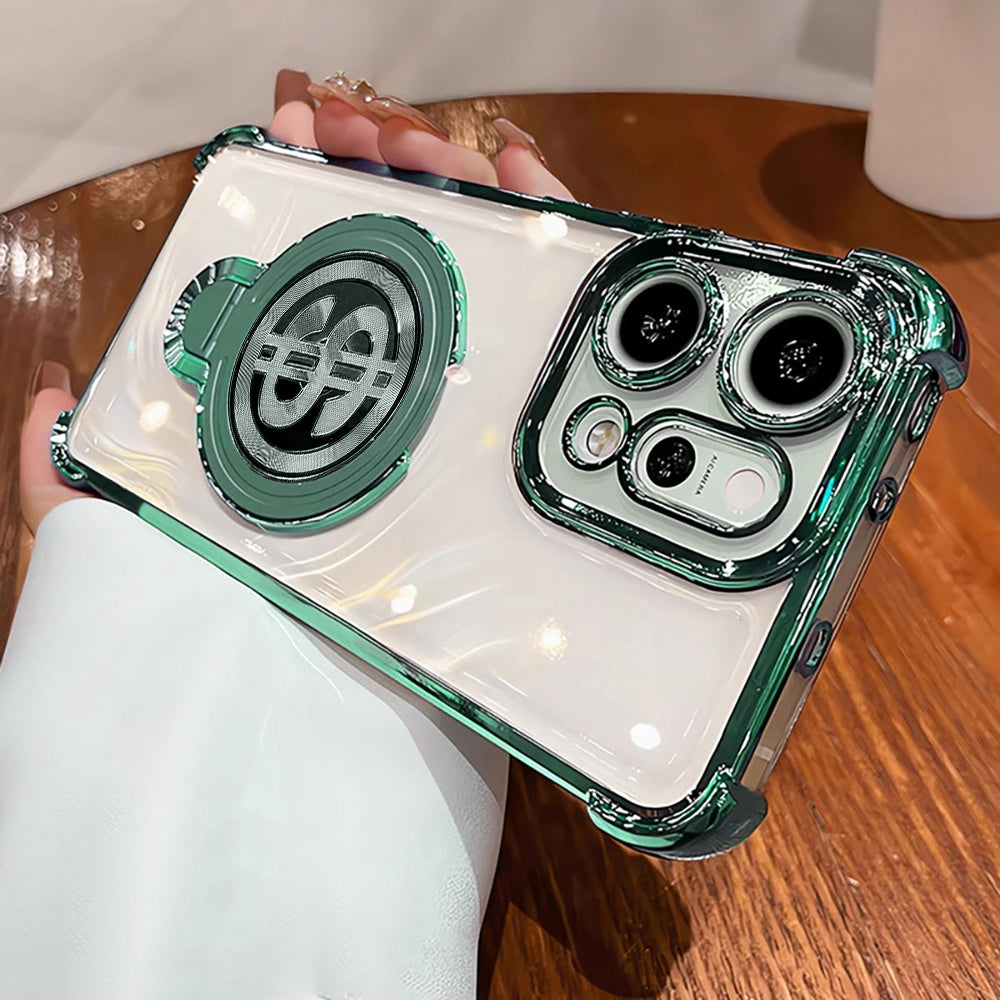 Oppo Reno 14 Pro 5G Four Corner Airbags 100% Original Astro Money Magnet Rotating Dollar Case