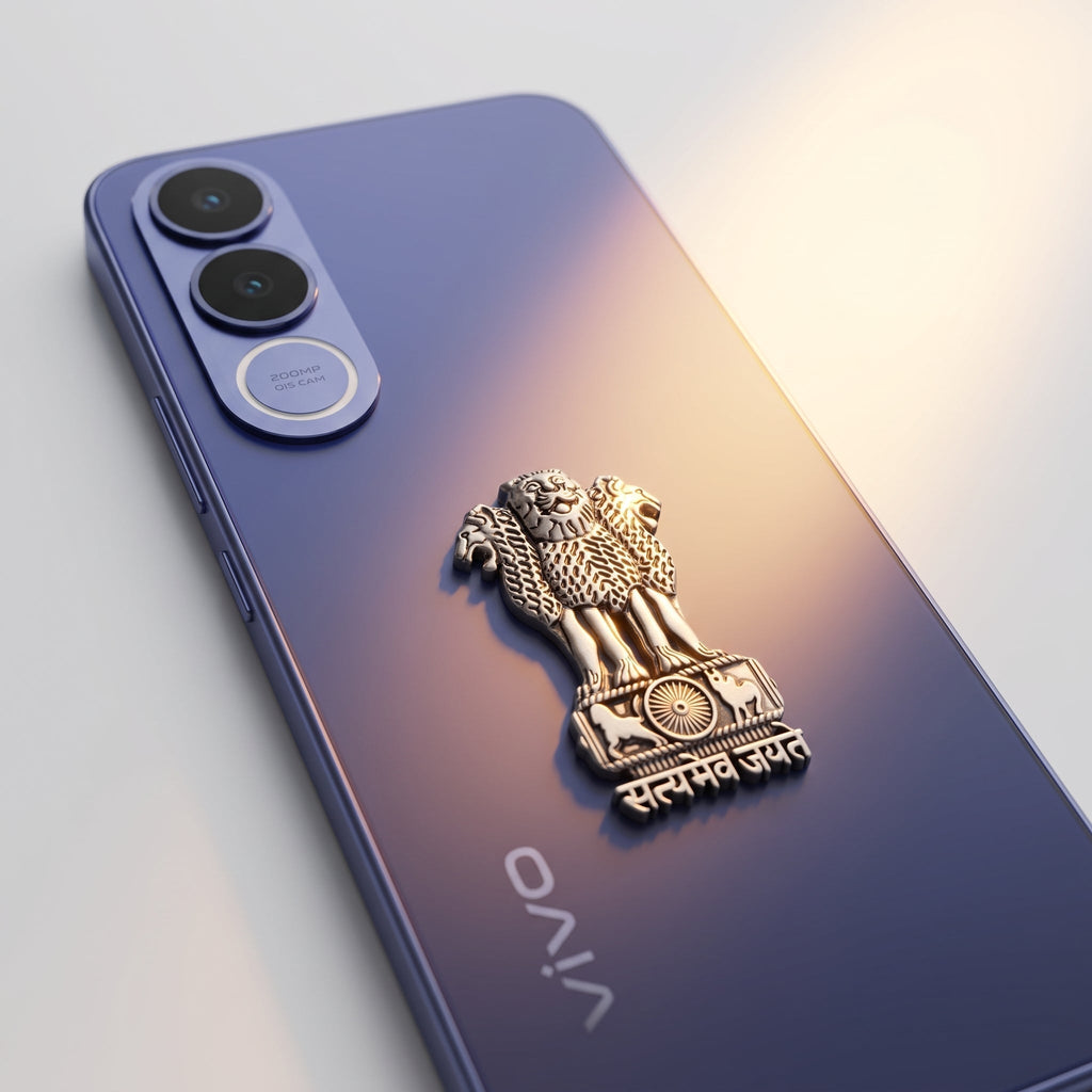 Vivo V70 FE 5G Compatible Satyamev Jayate 3D Metal Emblem Sticker