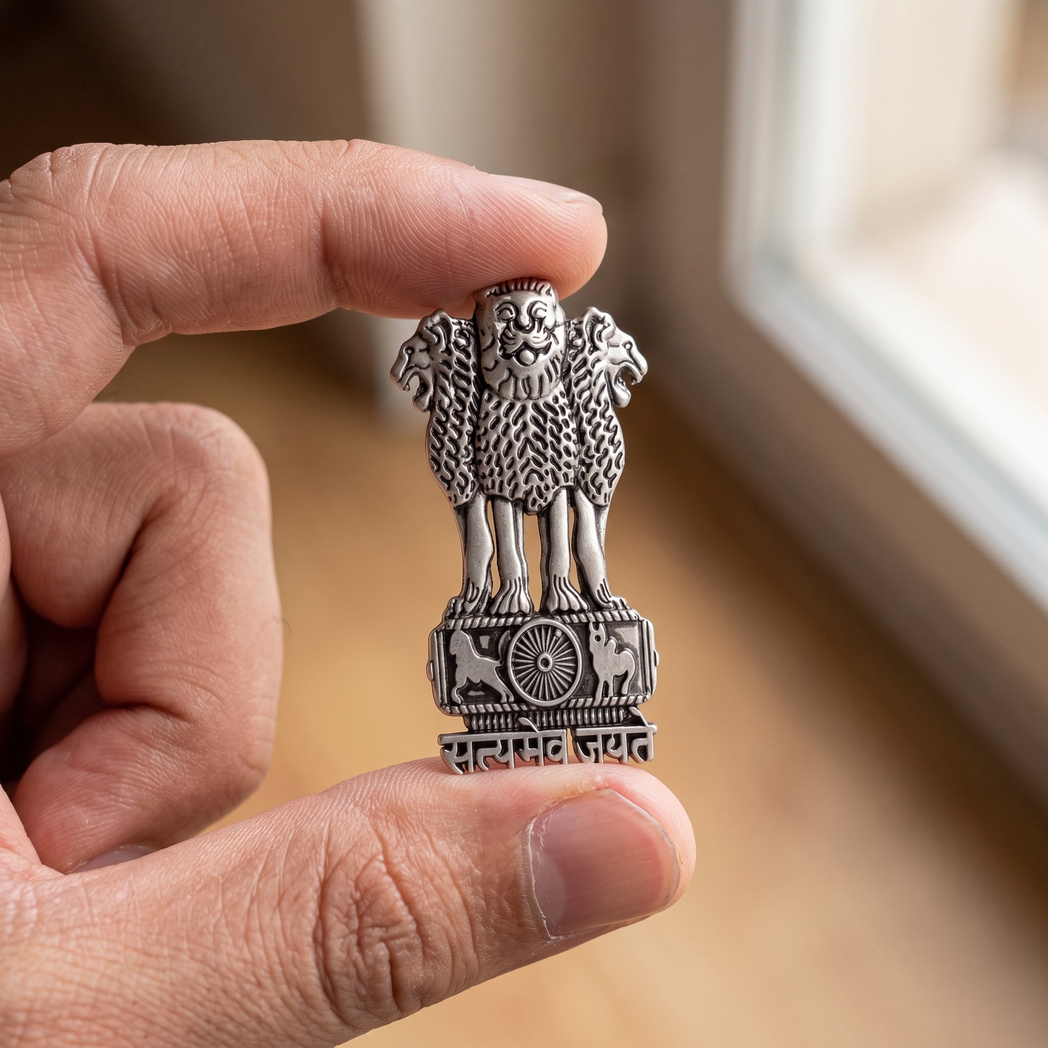 Oppo K12X 5G Compatible Satyamev Jayate 3D Metal Emblem Sticker