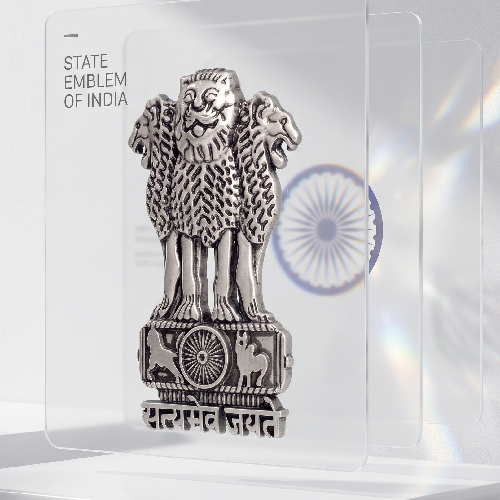 Vivo T4 5G Compatible Satyamev Jayate 3D Metal Emblem Sticker