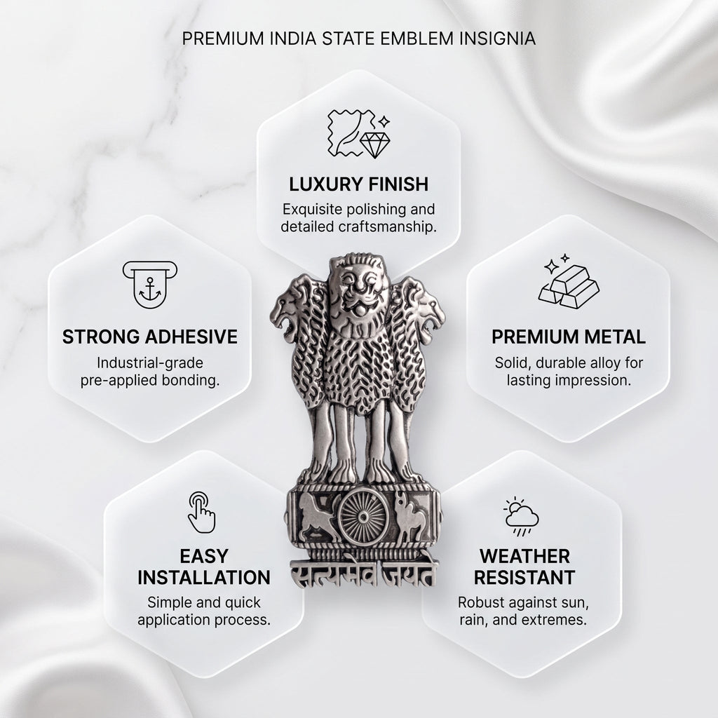 Vivo X300 Pro 5G Compatible Satyamev Jayate 3D Metal Emblem Sticker