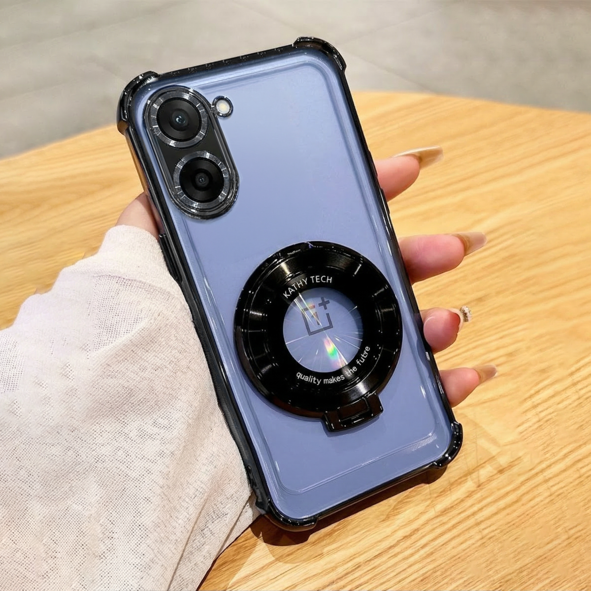OnePlus Nord CE5 5G Original Luxury Magnifier Ring Stand Shockproof Airbags Corner Case