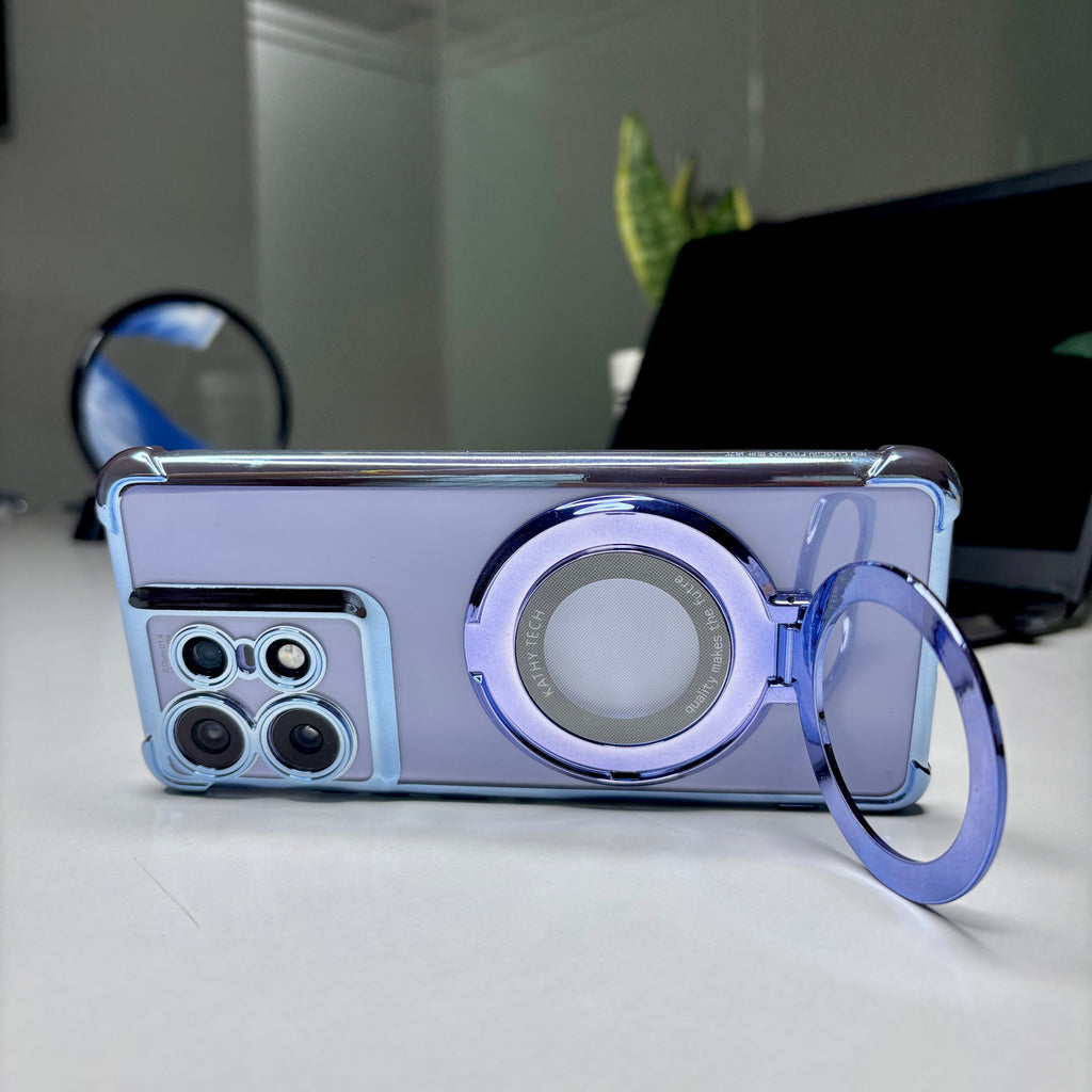 Motorola Edge 50 Pro 5G Original Luxury Magnifier Ring Stand Shockproof Airbags Corner Case