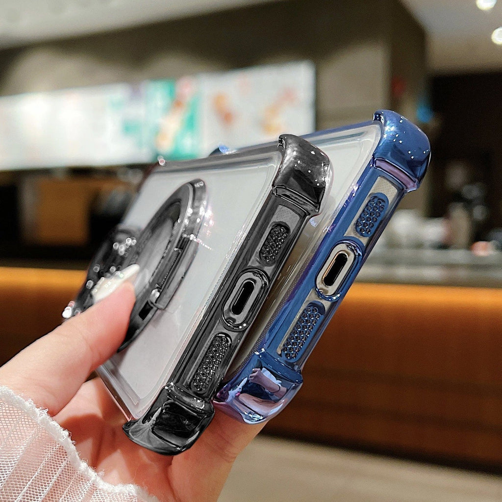 Vivo T4x 5G Original Luxury Magnifier Ring Stand Shockproof Airbags Corner Case