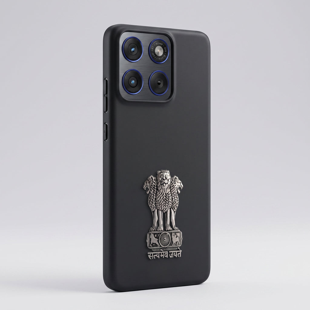 Motorola Edge 70 5G Compatible Satyamev Jayate 3D Metal Emblem Sticker