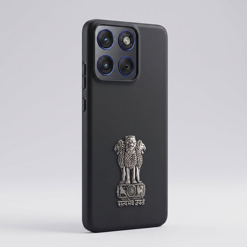 Motorola Edge 70 5G Compatible Satyamev Jayate 3D Metal Emblem Sticker
