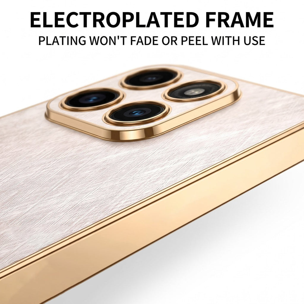 Motorola Edge 60 Pro 5G Premium Electroplated Frame Gold Thread Pattern Soft Case