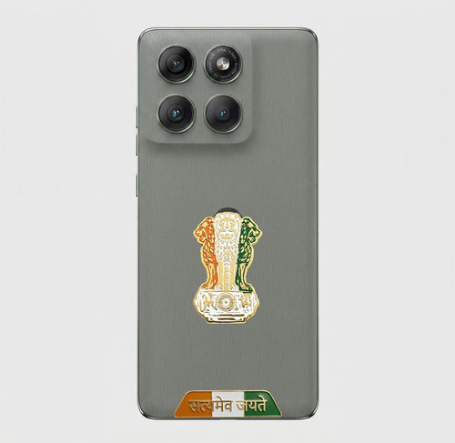 Motorola Edge 60 Pro 5G Compatible Satyamev Jayate 3D Metal Emblem Sticker