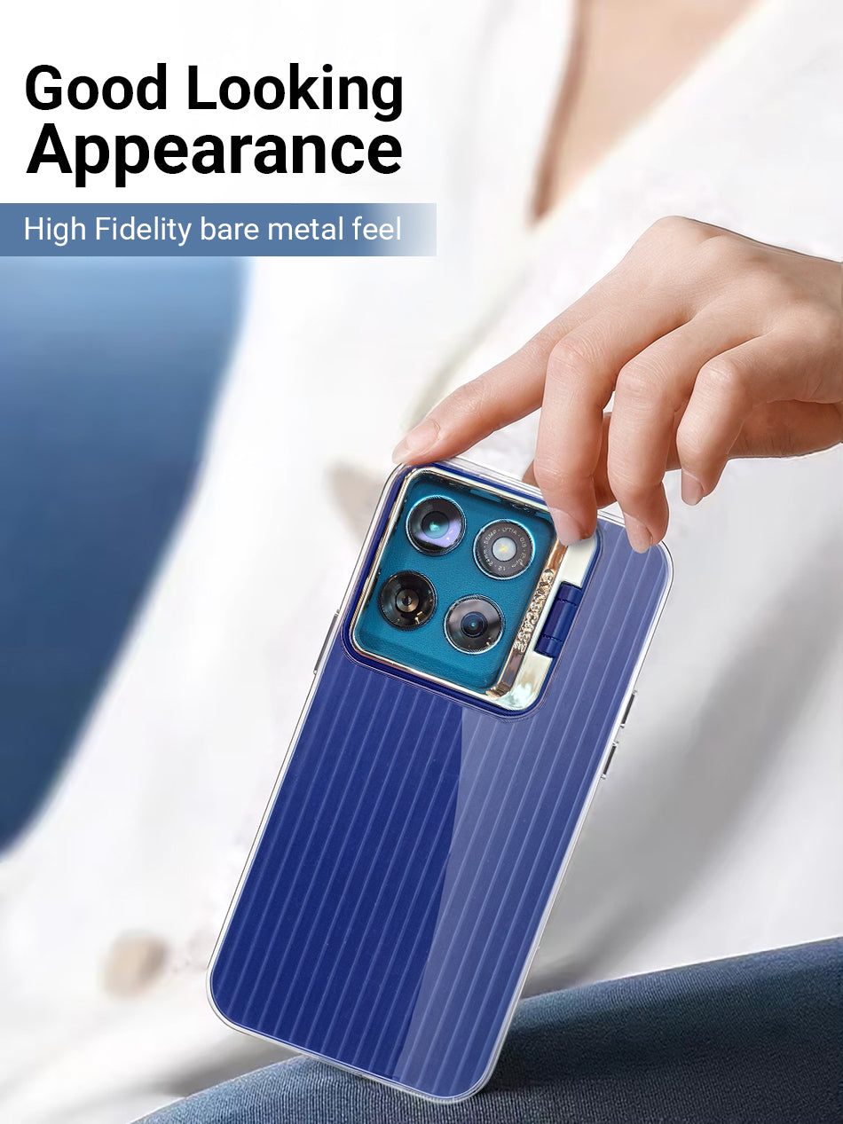 Motorola Edge 50 Pro 5G Luxury Dual Layer Hybrid Camera Ring Stand Case