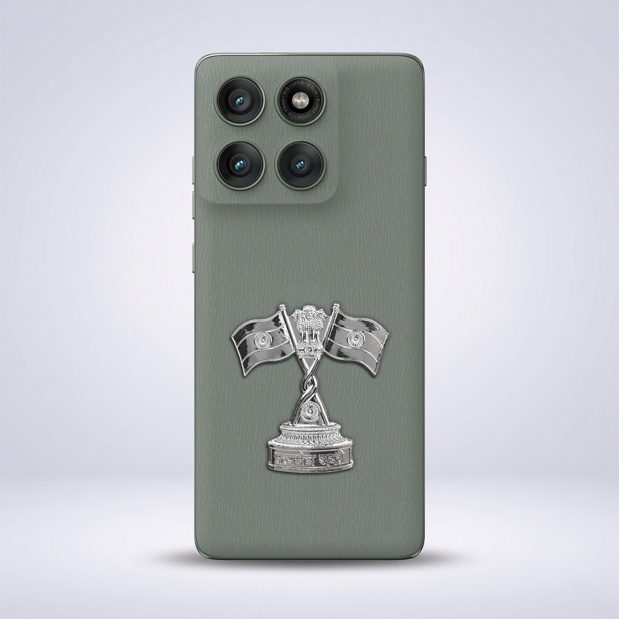 Motorola Edge 60 Pro 5G Compatible Satyamev Jayate 3D Metal Emblem Sticker