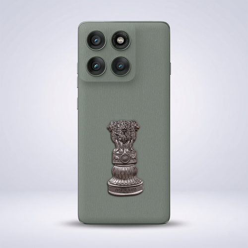 Motorola Edge 60 Pro 5G Compatible Satyamev Jayate 3D Metal Emblem Sticker