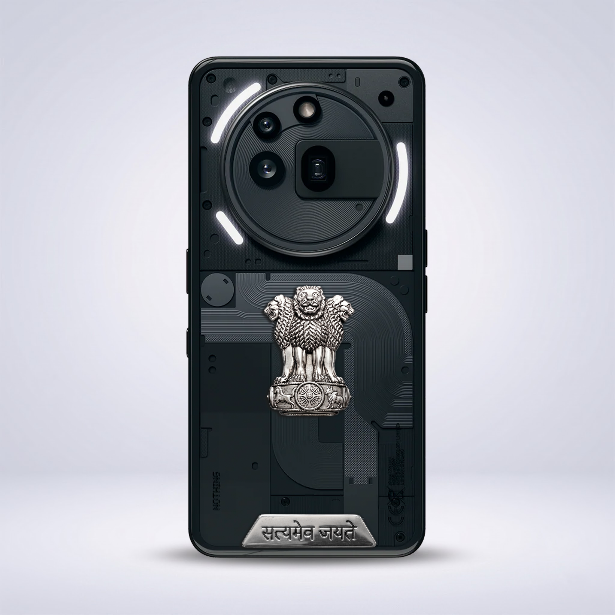 Nothing Phone 3A Pro 5G Compatible Satyamev Jayate 3D Metal Emblem Sticker
