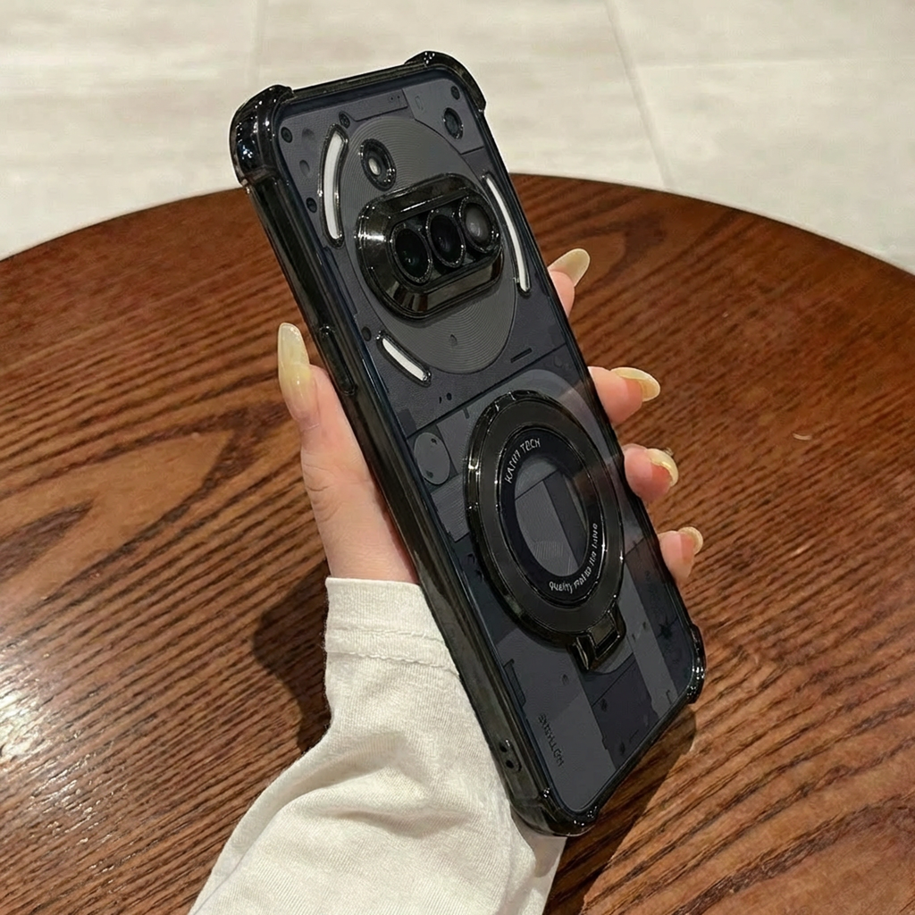 Nothing Phone 3a 5G Original Luxury Magnifier Ring Stand Shockproof Airbags Corner Case