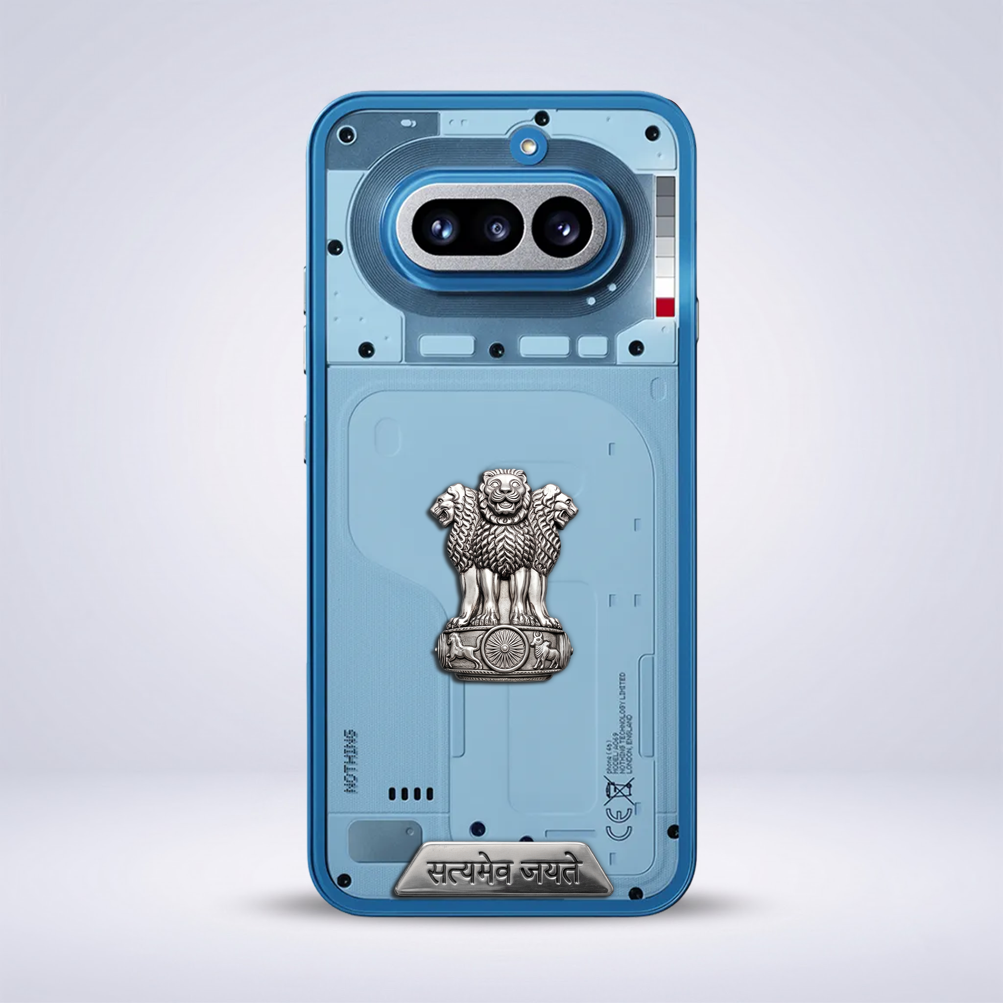 Nothing Phone 4A 5G Compatible Satyamev Jayate 3D Metal Emblem Sticker