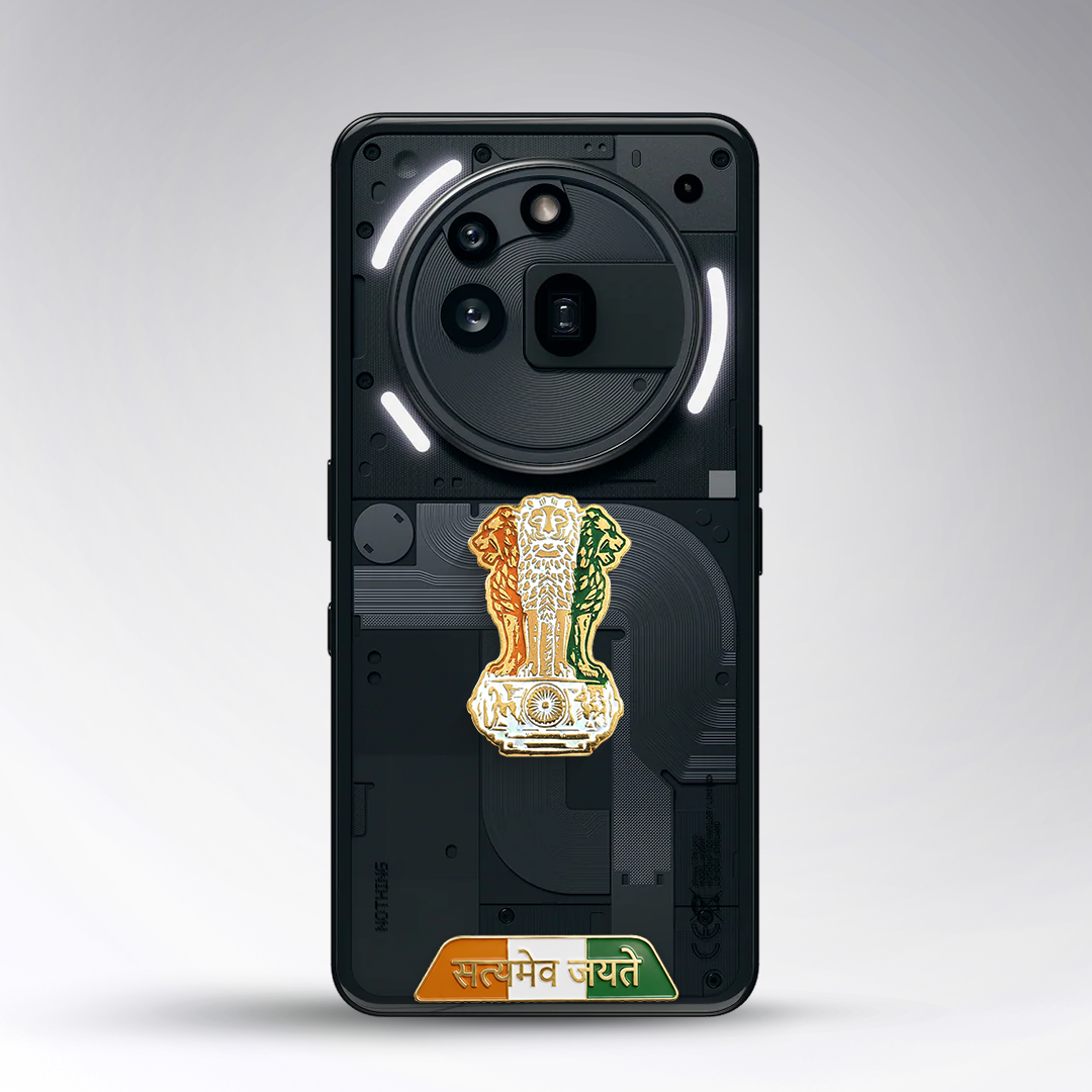 Nothing Phone 3A Pro 5G Compatible Satyamev Jayate 3D Metal Emblem Sticker