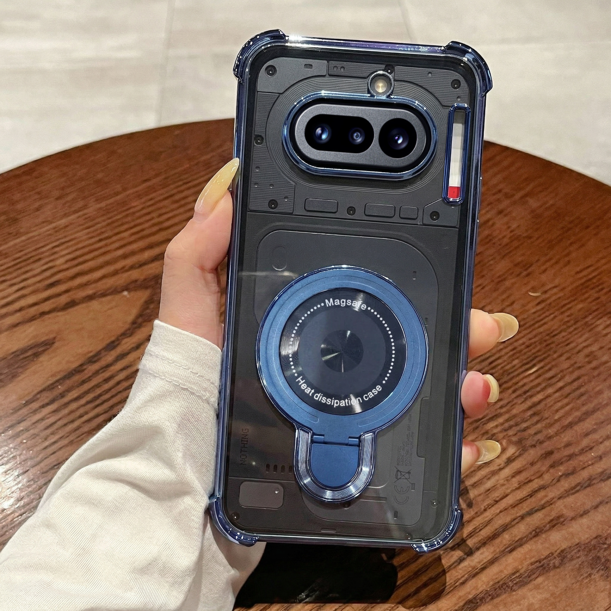 Nothing Phone 4a 5G Luxury Four Corner Invincible Bracket Ring Stand Case