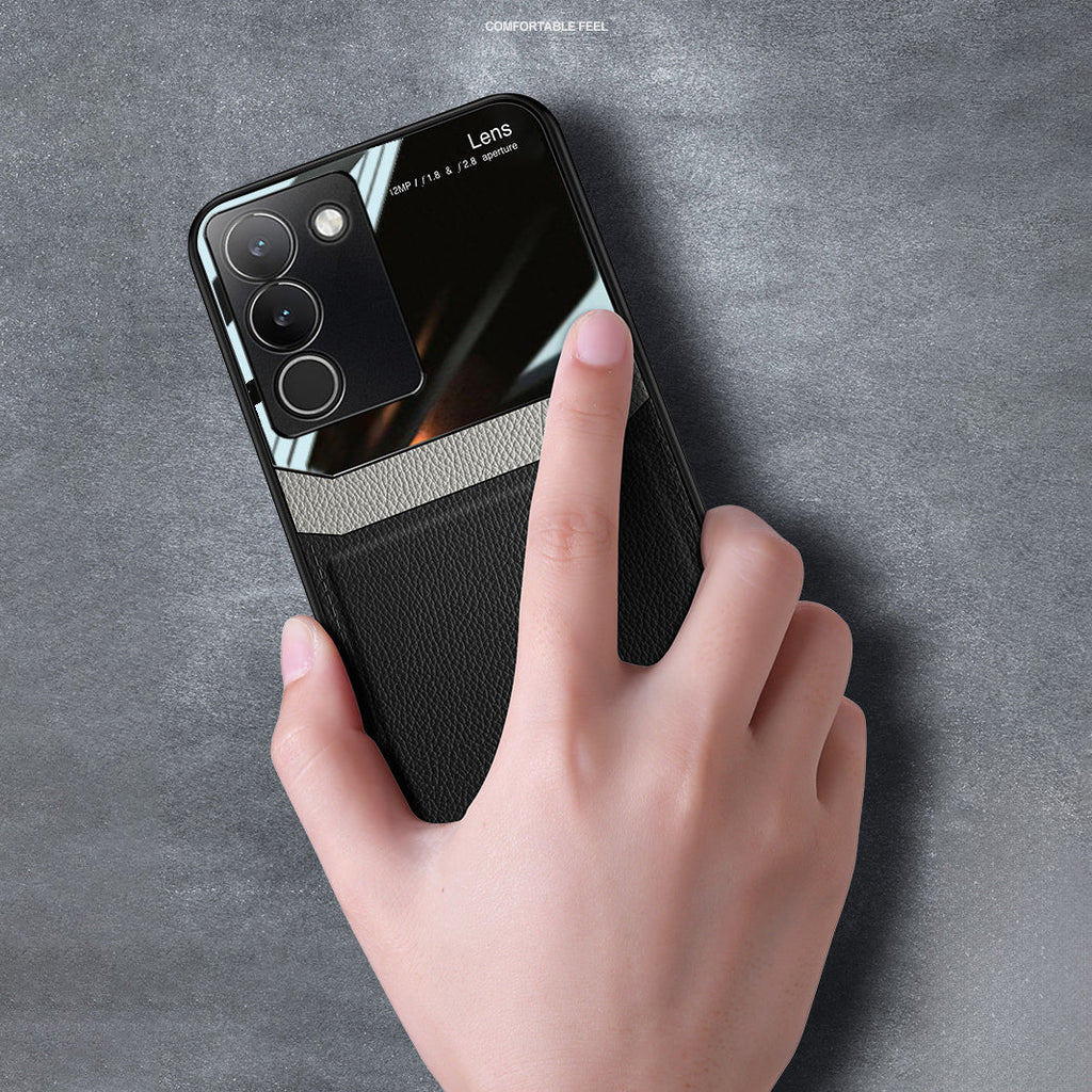 Vivo Y200 5G Premium Leather Lens Protective Case