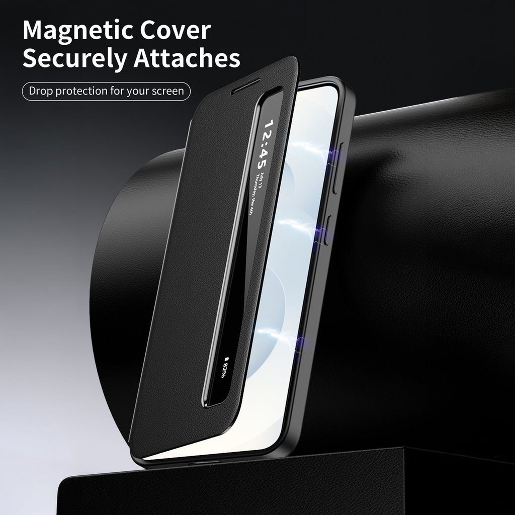 Samsung Galaxy S23 5G Smart Side Window Flip Leather Case