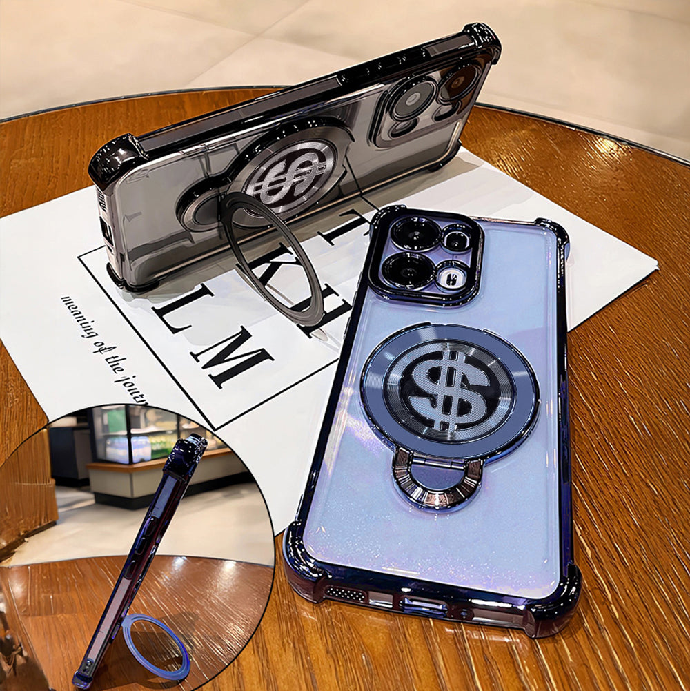 Oppo Reno 13 5G Four Corner Airbags 100% Original Astro Money Magnet Rotating Dollar Case