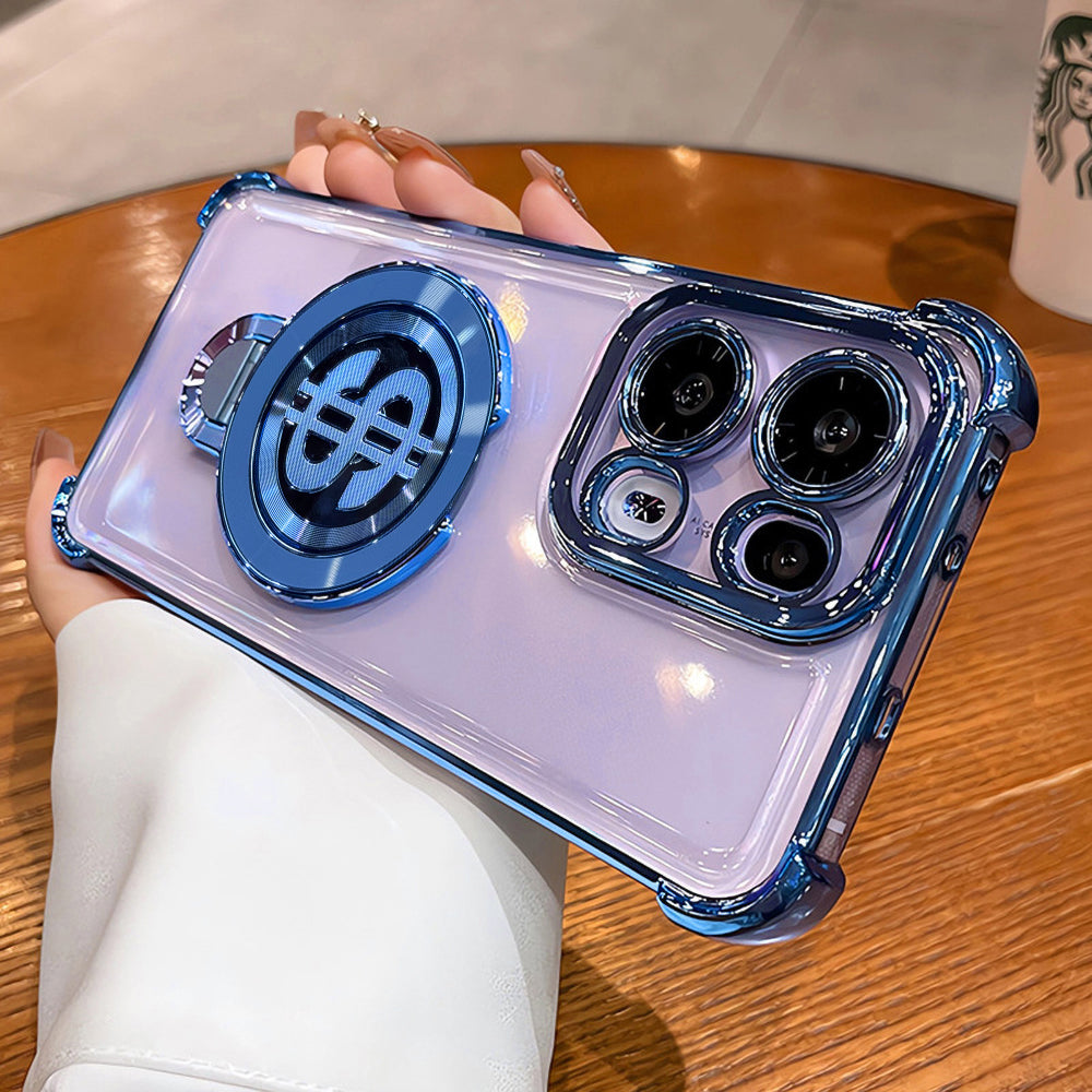 Oppo Reno 13 5G Four Corner Airbags 100% Original Astro Money Magnet Rotating Dollar Case