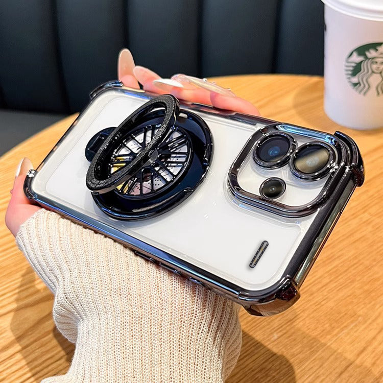 Redmi Note 13 Pro+ 5G Premium Stress Buster Wheel Rotating Shockproof Airbags Case