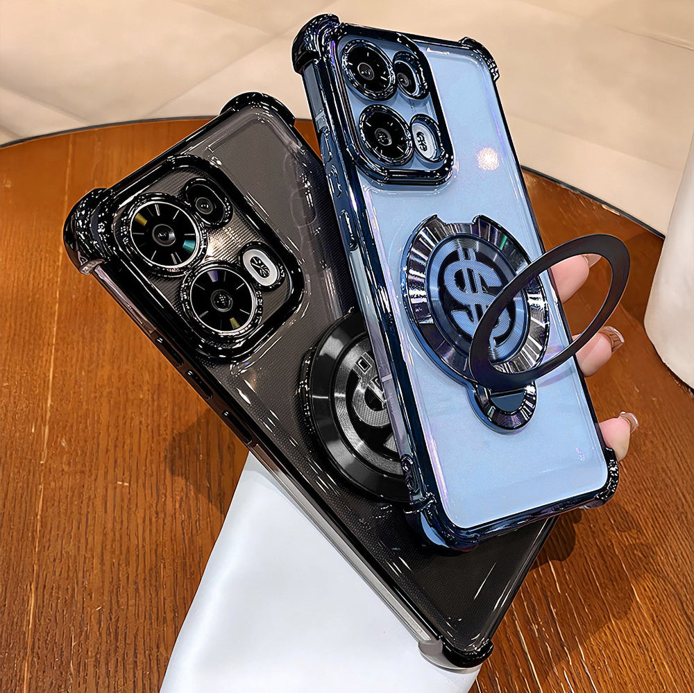 Oppo Reno 13 5G Four Corner Airbags 100% Original Astro Money Magnet Rotating Dollar Case