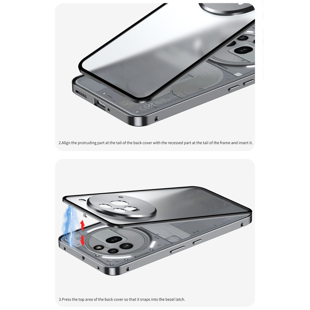 Nothing Phone 3a Pro 5G Aluminium Metal Bumper Shield Transparent Back Case