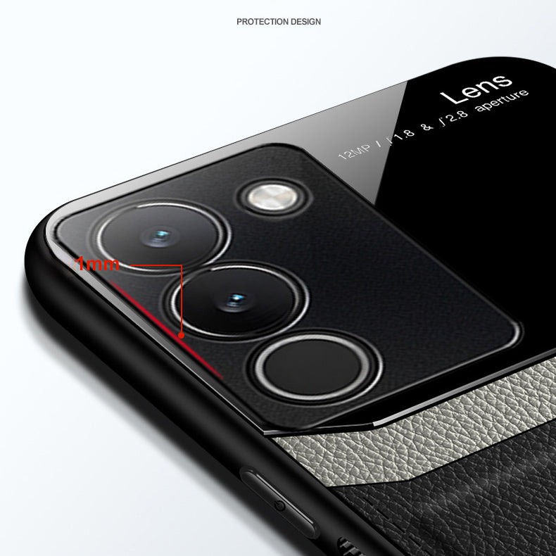 Vivo Y200 5G Premium Leather Lens Protective Case