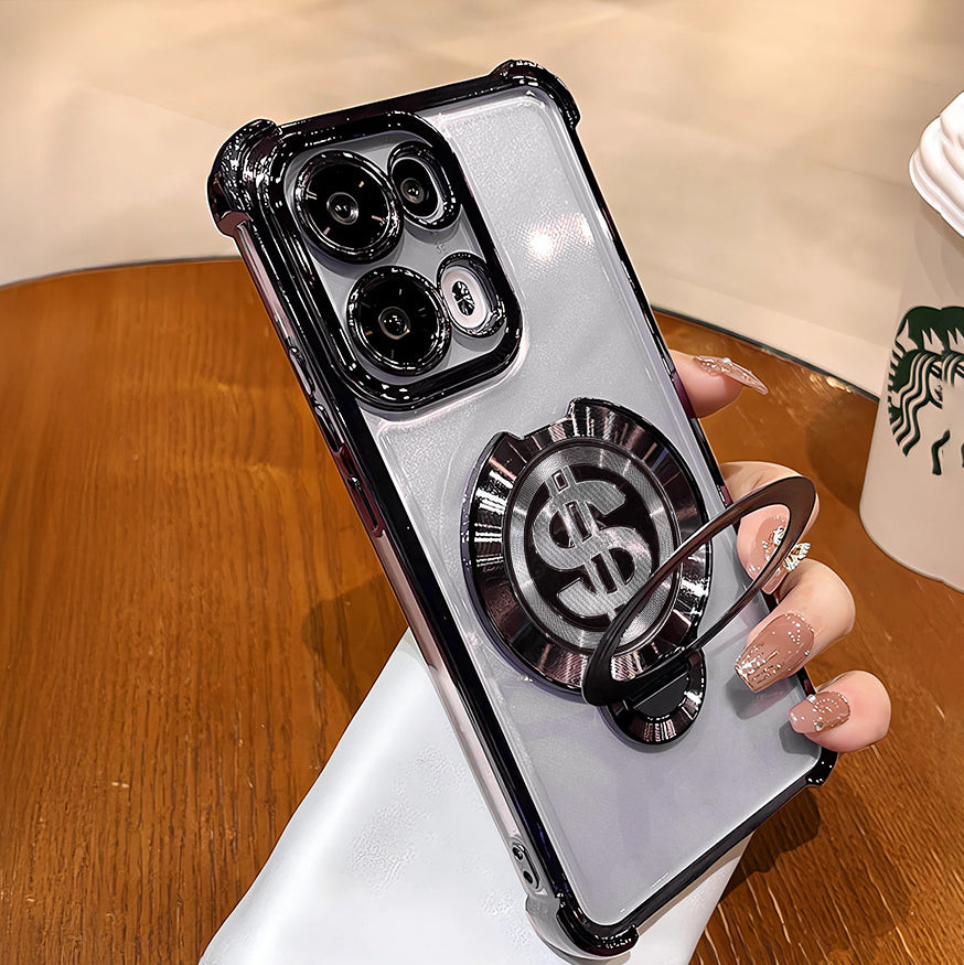 Oppo Reno 13 5G Four Corner Airbags 100% Original Astro Money Magnet Rotating Dollar Case