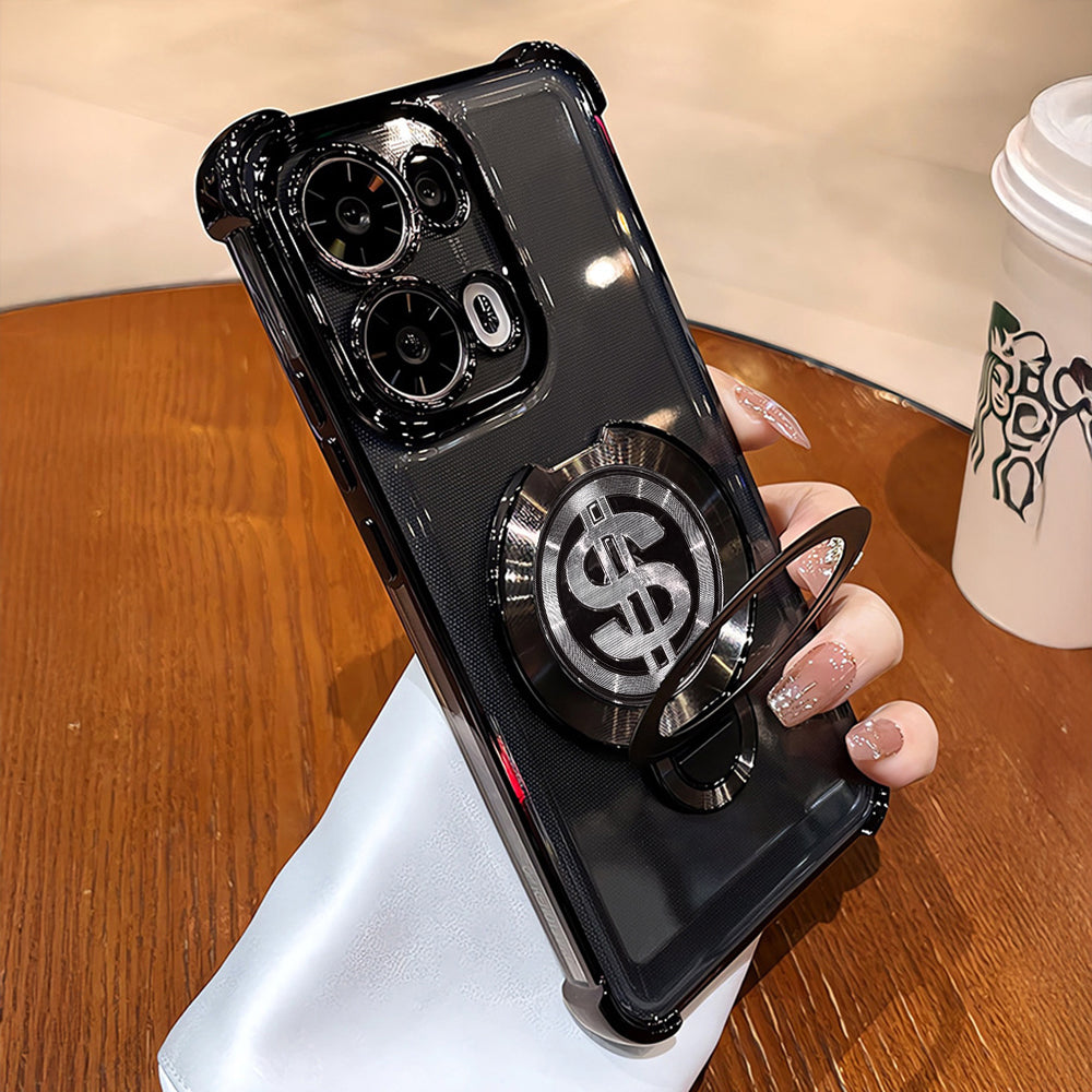 Oppo Reno 13 5G Four Corner Airbags 100% Original Astro Money Magnet Rotating Dollar Case
